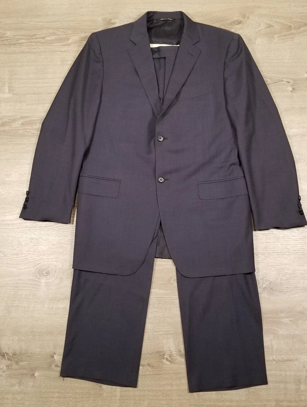 Canali Suit 2 Piece 50R EU (40R 32x30) Mens Navy Blue Rothmans Wool Two Button